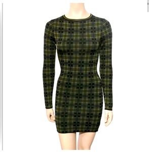 Beautiful Green Plaid Mini Dress